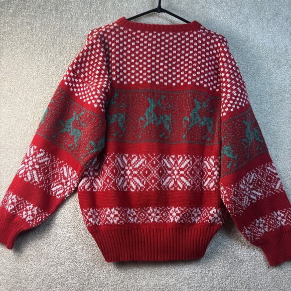 Vintage Forum Sportswear Crewneck Christmas Sweater MEDIUM Reindeer Italy Made - Picture 3 of 7